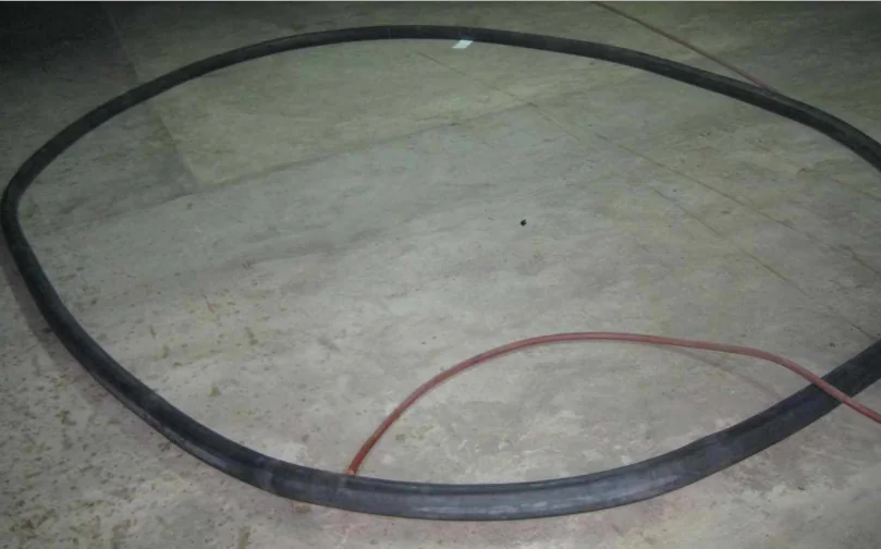 Inflatable seal specification image Inflatable seal profile and air line specification view