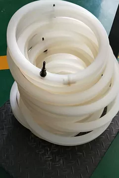White formed inflatable seal rings with air connectors — Cleanroom Door Inflatable Seal; Medical Transfer Hatch Inflatable Seal