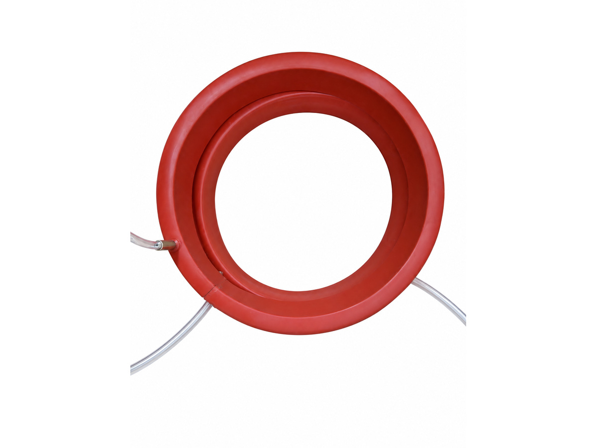 Red circular seal with clear tubing — Bulk Solids Feeder Inflatable Seal