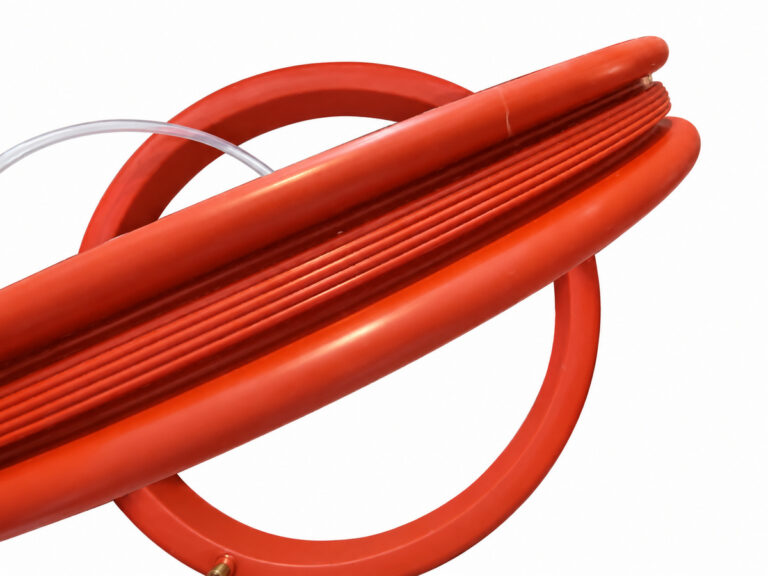 Close-up of red sealing profile with clear tube — Wafer Fabrication Chamber Inflatable Seal