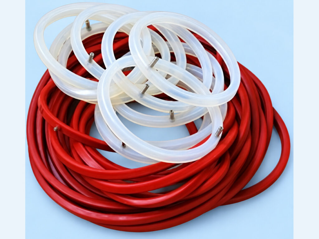 Red and translucent circular seals with metal fittings — Water Treatment Filter Inflatable Seal