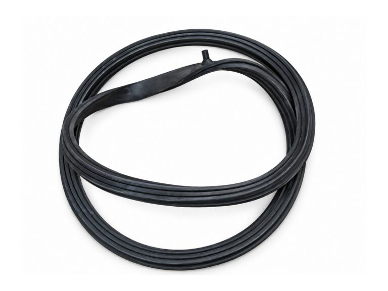 Coiled black sealing profile with air inlet — Yacht Hatch Inflatable Seal