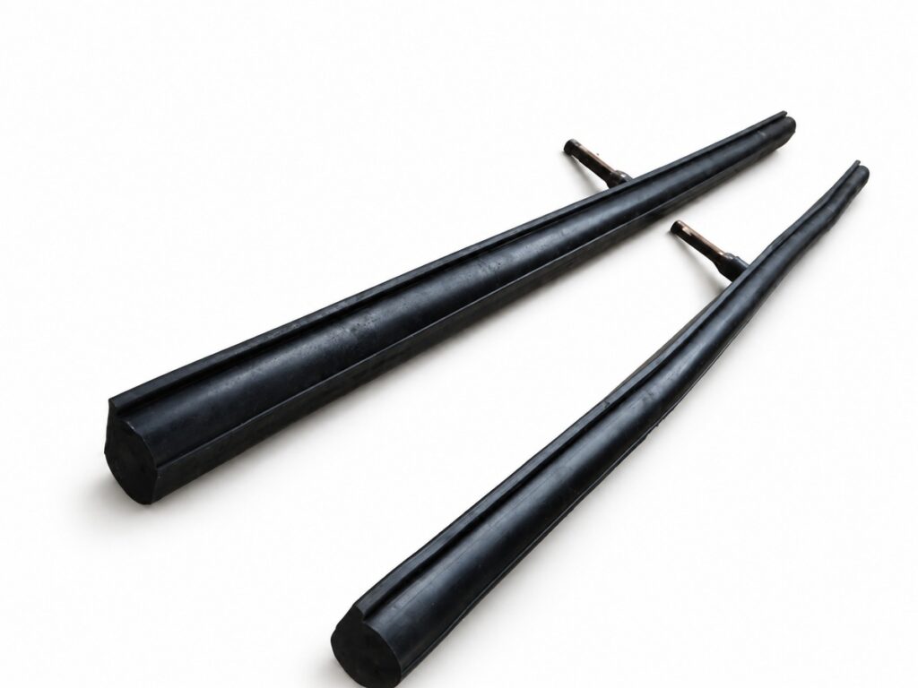 Two long black sealing profiles with metal fittings — Hydropower Station Hydro Turbine Inflatable Maintenance Seal