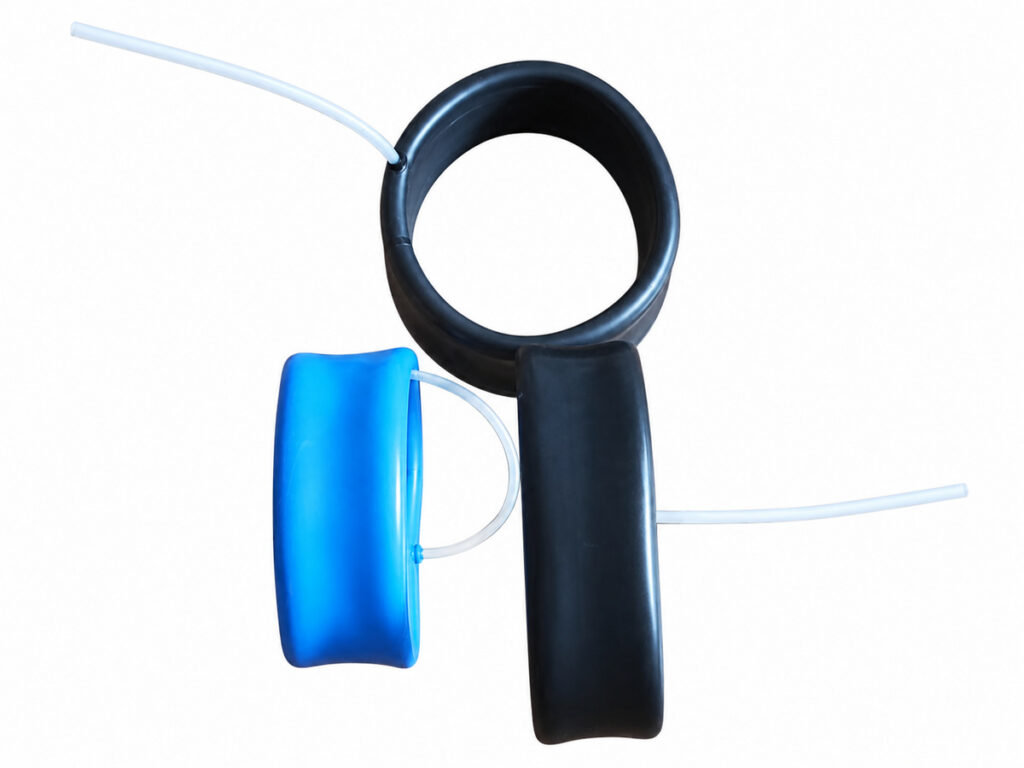 Black and blue circular seals with white tubes — Bagging Machine Inflatable Seal