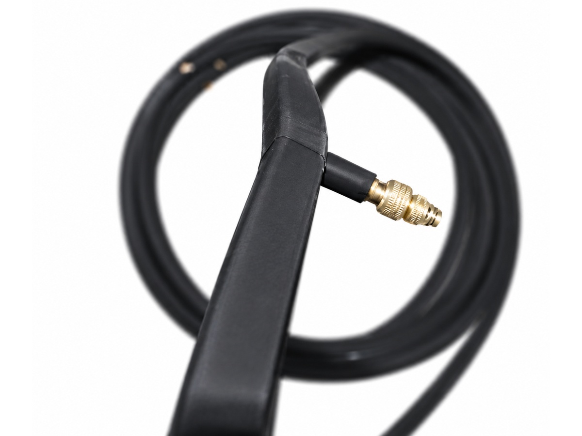 Black coiled sealing profile with brass air fitting — Hydroelectric Power Generation Station / Plant Inflatable Seal