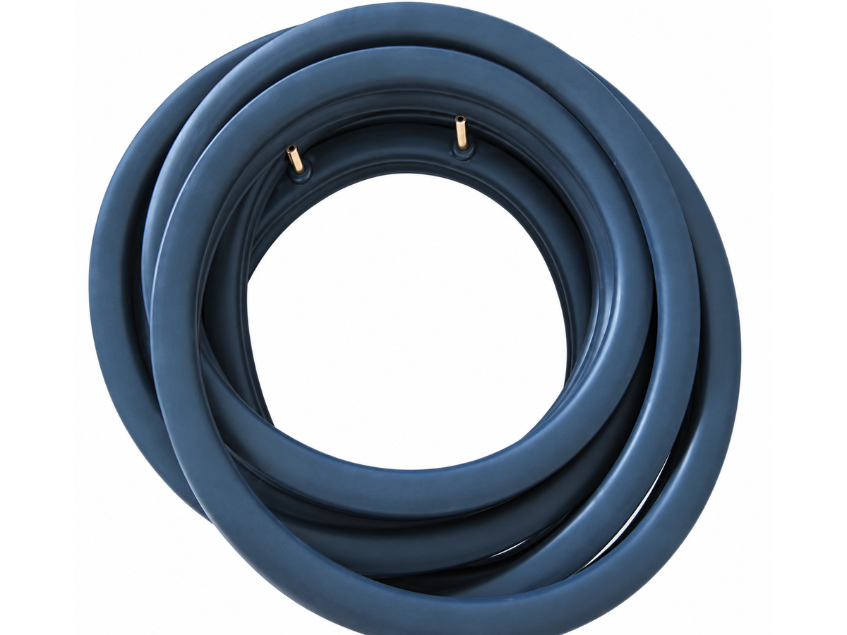 Coiled dark sealing profile with two metal air fittings — Hydroelectric Power Generation Station / Plant Inflatable Seal